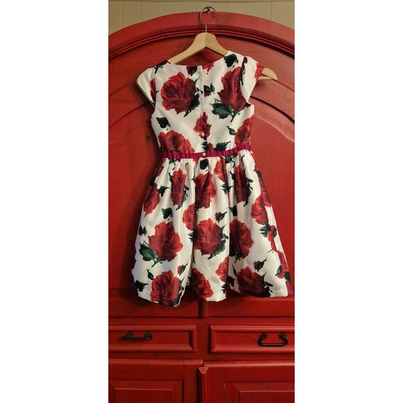 Gymboree Sz 8 Dressed Up Line Fully Lined Sateen Roses Crinoline Twirl Skirt EUC - Picture 2 of 4